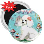 Whte Poodle Cakes Cupcake  3  Magnet (10 pack)