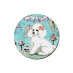 Whte Poodle Cakes Cupcake  Rubber Coaster (Round)
