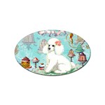 Whte Poodle Cakes Cupcake  Sticker (Oval)