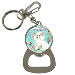 Whte Poodle Cakes Cupcake  Bottle Opener Key Chain