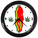 Pin Up Girl Reggae Clock Wall Clock (Black)