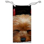Sleeping Yorkie Painting Scan 300dpi Retouched Copy Jewelry Bag