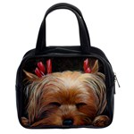 Sleeping Yorkie Painting Scan 300dpi Retouched Copy Classic Handbag (Two Sides)