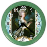 Marie Antoinette Pink Roses And Blue 6 By 8 Copy Color Wall Clock