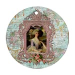 Marie Lavender Frame In Prog Square Pnk Frame Round Ornament (Two Sides)
