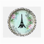 Eiffel Tower Pink Roses Circle For Zazzle Fini Glasses Cloth (Small)