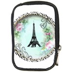 Eiffel Tower Pink Roses Circle For Zazzle Fini Compact Camera Leather Case