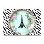 Eiffel Tower Pink Roses Circle For Zazzle Fini Zebra Bkgrnd Sticker A4 (10 pack)