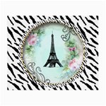 Eiffel Tower Pink Roses Circle For Zazzle Fini Zebra Bkgrnd Glasses Cloth (Small, Two Sides)