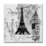 Eiffel Collage Squared Zazz Tile Coaster