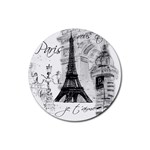 Eiffel Collage Squared Zazz Rubber Coaster (Round)