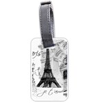 Eiffel Collage Squared Zazz Luggage Tag (one side)
