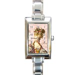 Marie In Pink W Script Mirror 3 Png Or Stickers Rectangular Italian Charm Watch