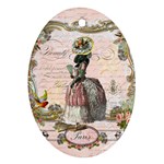 Black Poodle Marie Antoinette W Roses Fini Zazz Ornament (Oval)