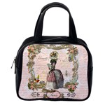 Black Poodle Marie Antoinette W Roses Fini Zazz Classic Handbag (One Side)