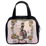 Black Poodle Marie Antoinette W Roses Fini Zazz Classic Handbag (Two Sides)
