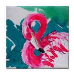 Flamingo Print Tile Coaster