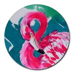 Flamingo Print Round Mousepad