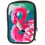 Flamingo Print Compact Camera Leather Case