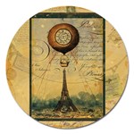 Steampunk Hot Air Balloon Pillow Gold 2 For Artsnow Magnet 5  (Round)