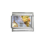 Steampunk Yellow Roses Lge Fini Square For Pillow Italian Charm (9mm)