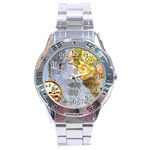 Steampunk Yellow Roses Lge Fini Square For Pillow Stainless Steel Analogue Men’s Watch