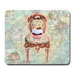 Victorian Chair and Pink Cupcake Large Mousepad