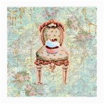 Victorian Chair and Pink Cupcake Glasses Cloth (Medium, Two Sides)