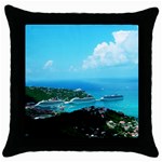 St. thomas Harbor Throw Pillow Case (Black)