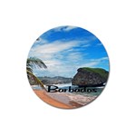 Beach Boulder Barbados Magnet 3  (Round)