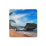 Beach Boulder Barbados Magnet (Square)