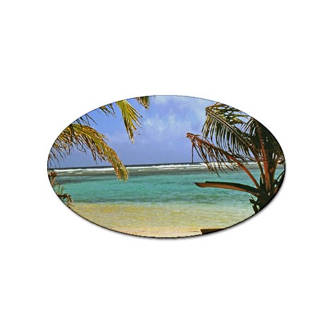 Belize Beach10x8 Sticker (Oval) from UrbanLoad.com Front