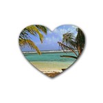 Belize Beach10x8 Rubber Coaster (Heart)
