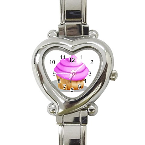 Shiny Cupcake Copy Heart Italian Charm Watch from UrbanLoad.com Front