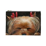 Sleeping Yorkie Painting Scan 300dpi Retouched Copy Cosmetic Bag (Large)