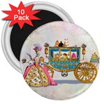 Marie And Carriage W Cakes  Squared Copy 3  Magnet (10 pack)