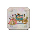 Marie And Carriage W Cakes  Squared Copy Rubber Square Coaster (4 pack)