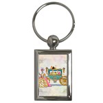 Marie And Carriage W Cakes  Squared Copy Key Chain (Rectangle)