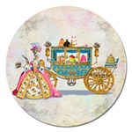 Marie And Carriage W Cakes  Squared Copy Magnet 5  (Round)