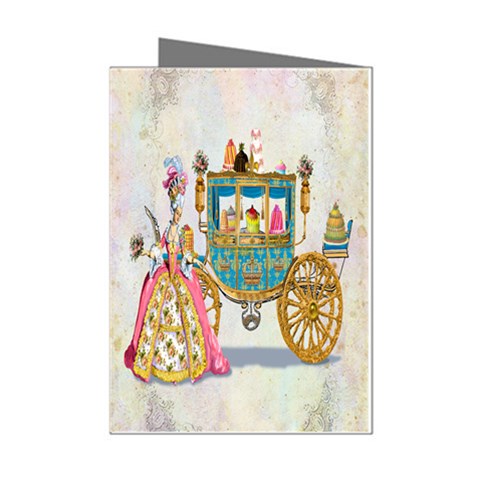 Marie And Carriage W Cakes  Squared Copy Mini Greeting Cards (Pkg of 8) from UrbanLoad.com Left