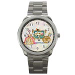 Marie And Carriage W Cakes  Squared Copy Sport Metal Watch