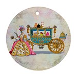 Marie And Carriage W Cakes  Squared Copy Round Ornament (Two Sides)