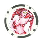 Lady Red Poker Chip Card Guard