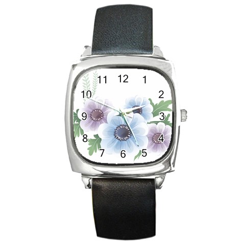 Flower028 Square Metal Watch from UrbanLoad.com Front