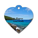 Coral World Dog Tag Heart (One Side)