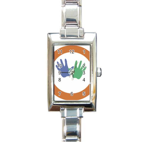 Hand Rectangular Italian Charm Watch from UrbanLoad.com Front
