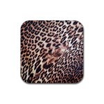 Exotic Leopard Print Rubber Coaster (Square)