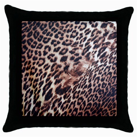 Exotic Leopard Print Throw Pillow Case (Black) from UrbanLoad.com Front