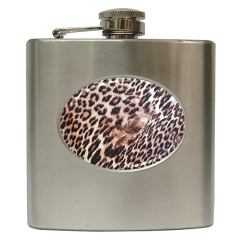 Exotic Leopard Print Hip Flask (6 oz) from UrbanLoad.com Front