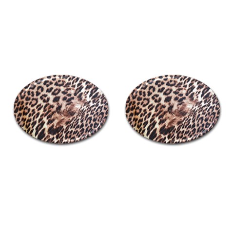 Exotic Leopard Print Cufflinks (Oval) from UrbanLoad.com Front(Pair)